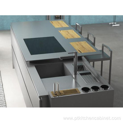 Minimalism Modular Stainless Steel Island Kitchen Cabinets